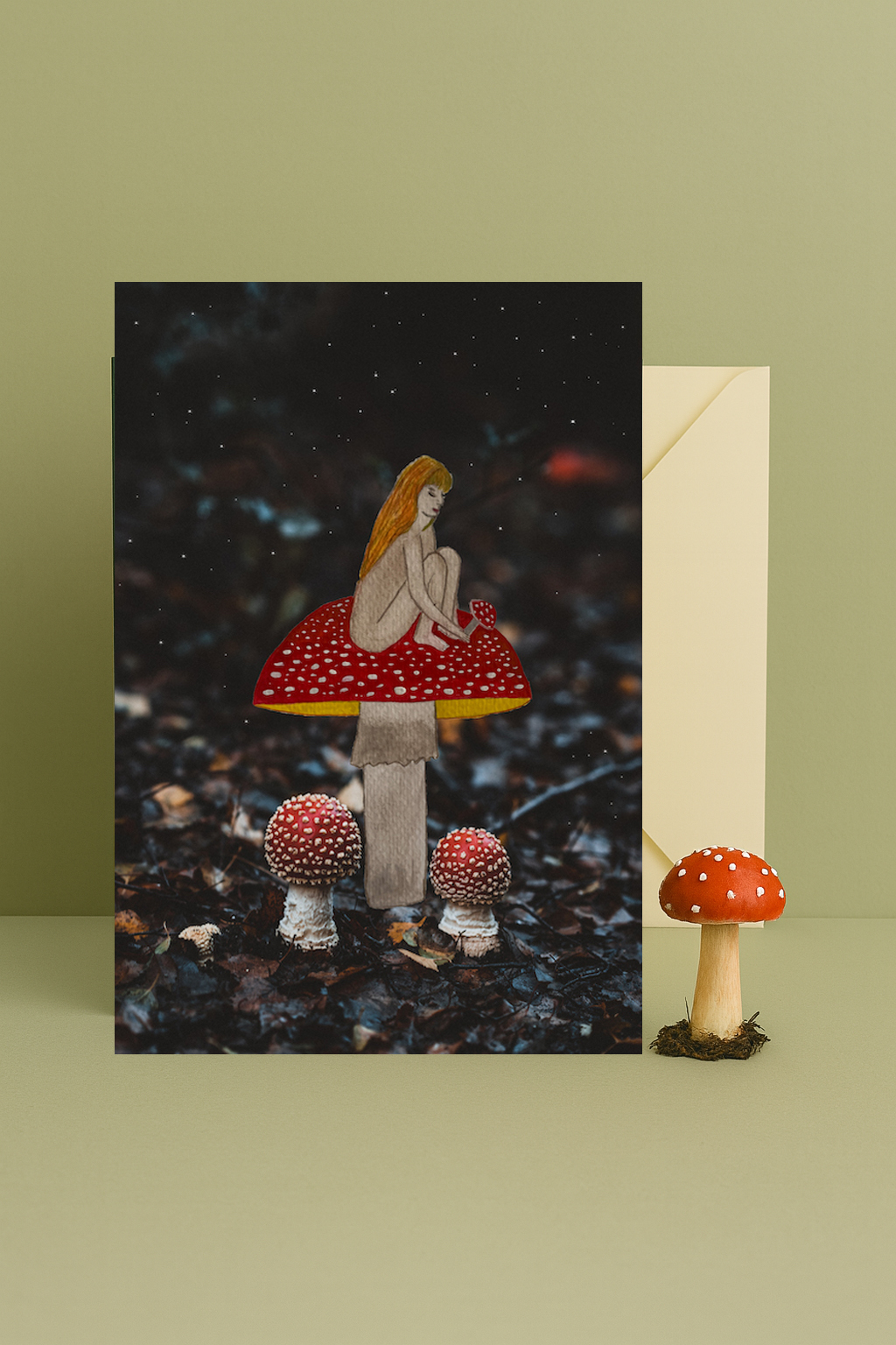 Amanita Muscaria Starry Night Card